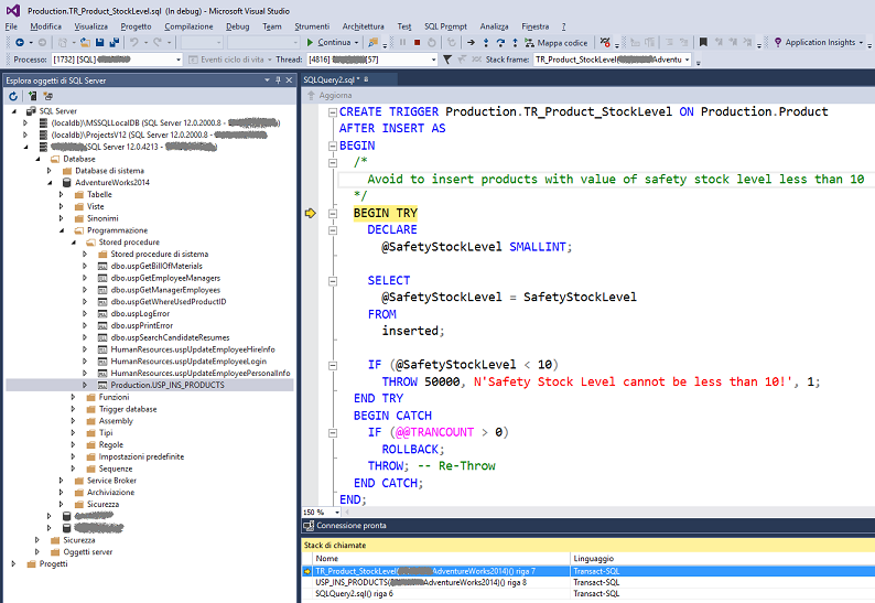 Come effettuare il debug di un Trigger (T-SQL) img2